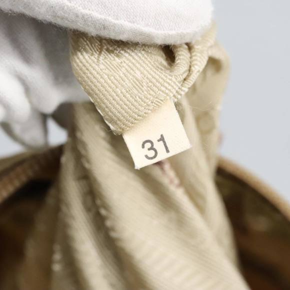 PRADA Hand Bag Nylon Beige Silver Auth 97427 - Picture 11 of 16